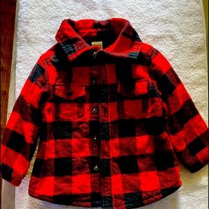 Infant Boy’s Plaid Red and Black Jacket